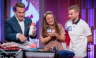 Bradley Walsh with Erin Grant and John Curran.