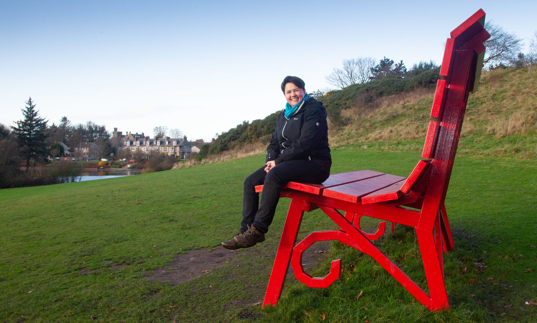 Ruth Davidson at Keptie Pond, Arbroath.