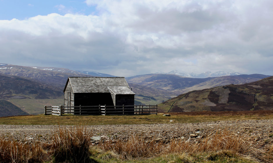 hut overlooking Glen Quaich