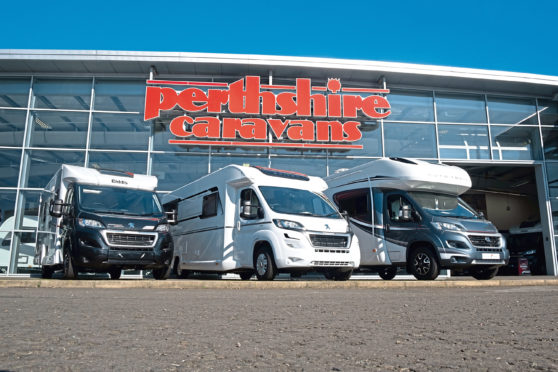 The Perthshire Caravans showroom located on the A90. Picture: Paul Reid.