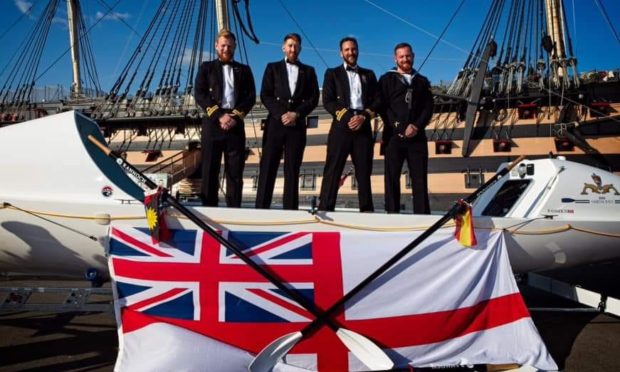 Matthew Harvey (right) and HMS Oardacious crew mates, Hugo Mitchell-Heggs, Callum Fraser, Dylan Woods.
