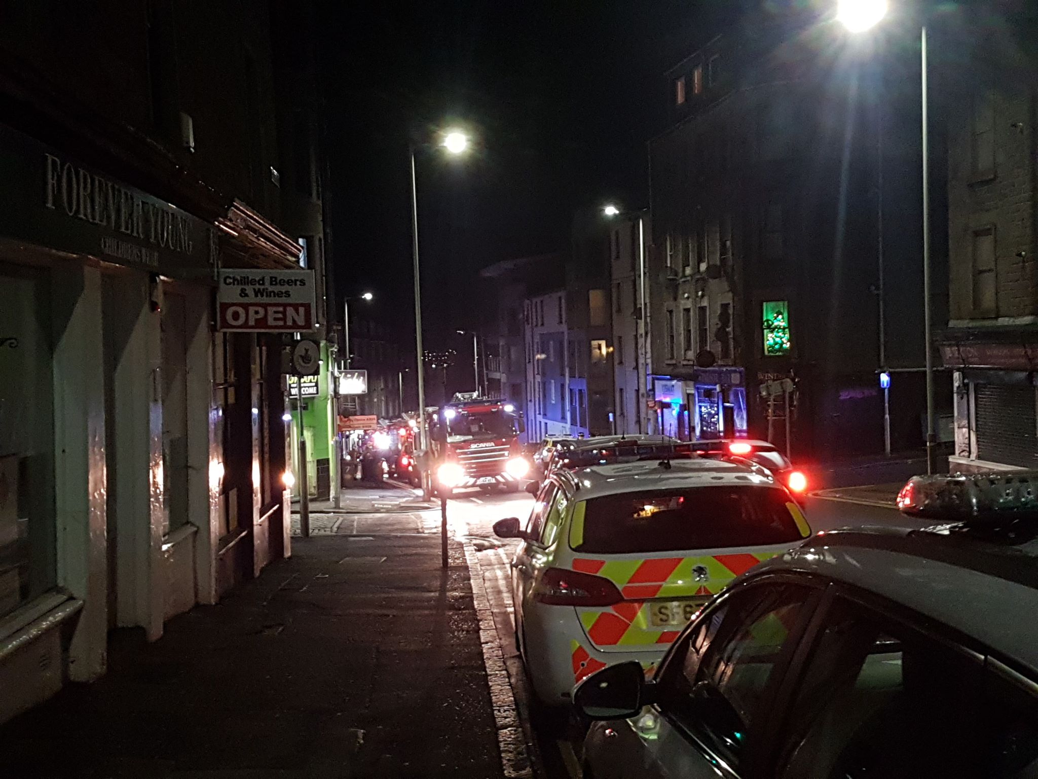 Emergency services on the scene on Albert Street.