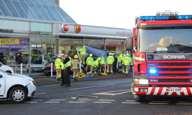 The scene of the Arnold Clark crash.