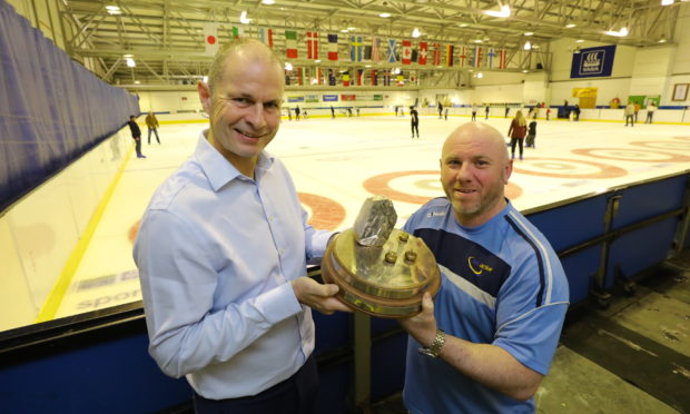 Pete Loudon, left, Chairman of the Organising Committee for the Perth Masters, and Paul Martin, Head Ice Technician at the Dewar's Centre are looking forward to the Perth Masters.