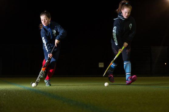 Abbey and Tara (left) Wallace, Madras College pupils, are among the many hockey players who want another 2G pitch in St Andrews.