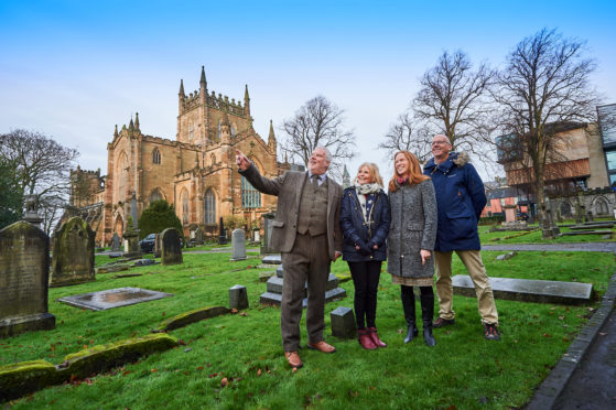 Pictured at Dunfermline Abbey, from left, Donald MacKenzie, Dunfermline & West Fife Local Tourism Association, Michelle Sweeney, Director of Creative Development & Delivery, Fife Cultural Trust, Caroline Warburton, VisitScotland Regional Leadership Director and Derek Bottom, Chair of Dunfermline Heritage Partnership.