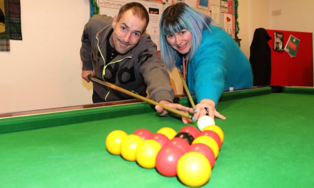 Staff member Lisa Paterson and service user Darren Oakes at the CATH centre.