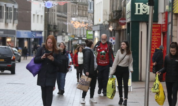 Boxing Day shoppers on Kirkcaldy High Street.