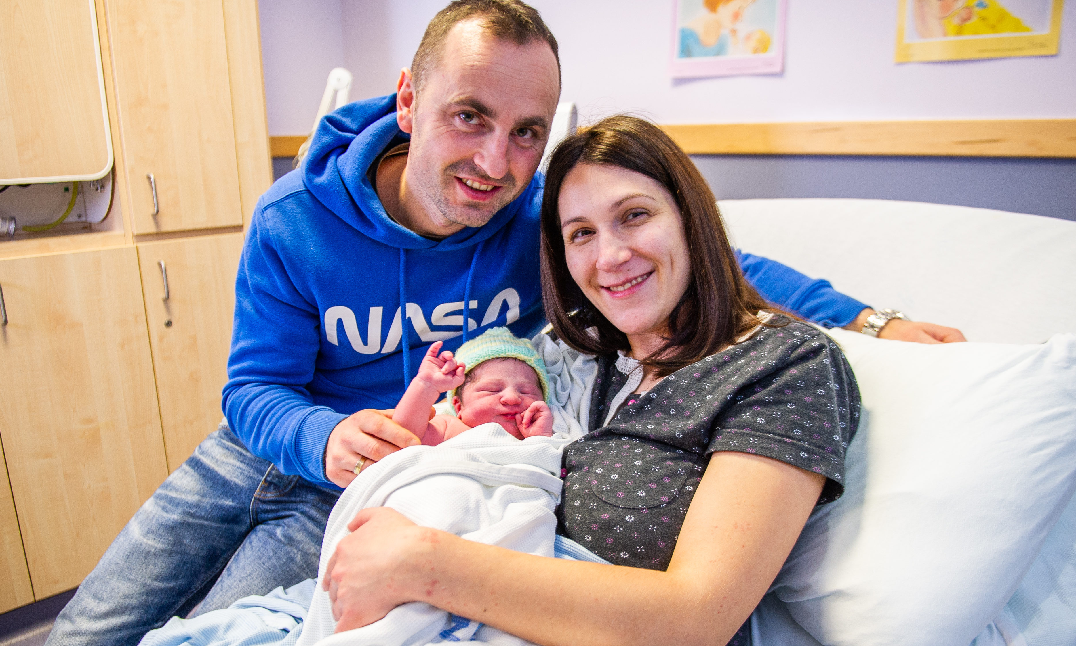 Zibi and Marzena Wasik with baby Aleksander, at Perth Royal Infirmary.