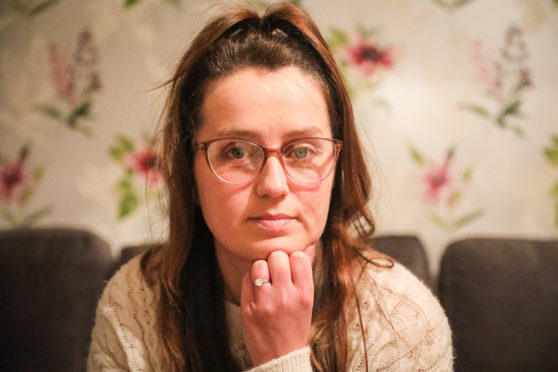 Bride Kelly McIntosh at her home in Dundee.