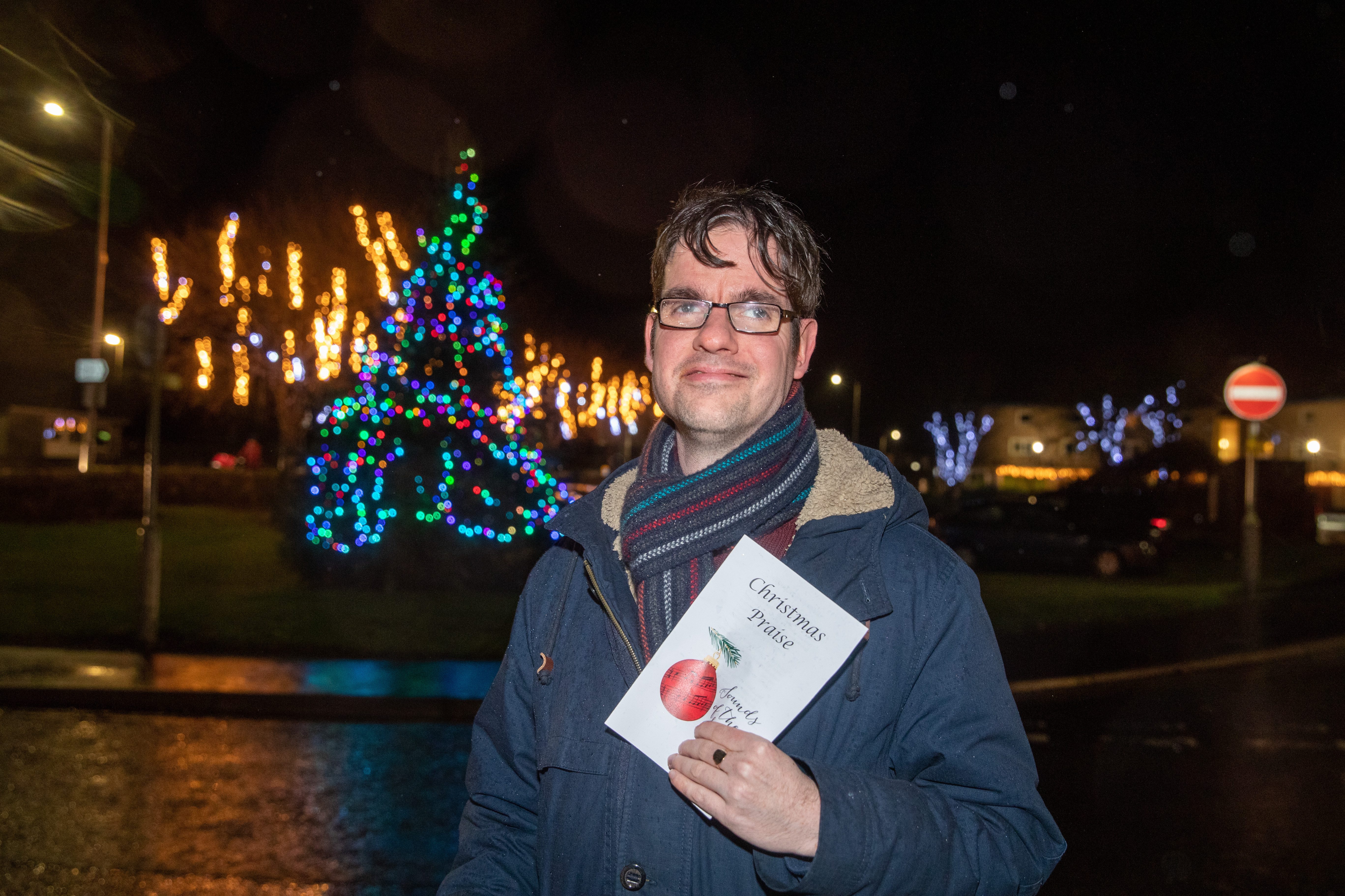 Rev Allan Morton officially launched Kennoway's Christmas display.