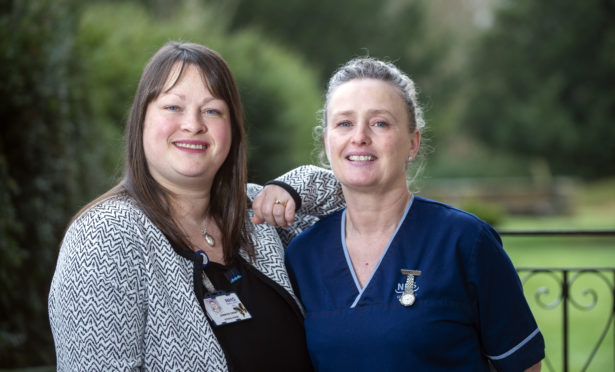 Queen’s nurses Jennifer Grant (left) and Mary Kinninmonth.