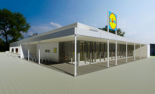 An artist's impression of the Lidl store.
