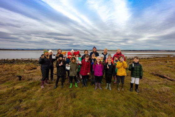 Project figures and St Margaret's Primary pupils at Montrose basis.