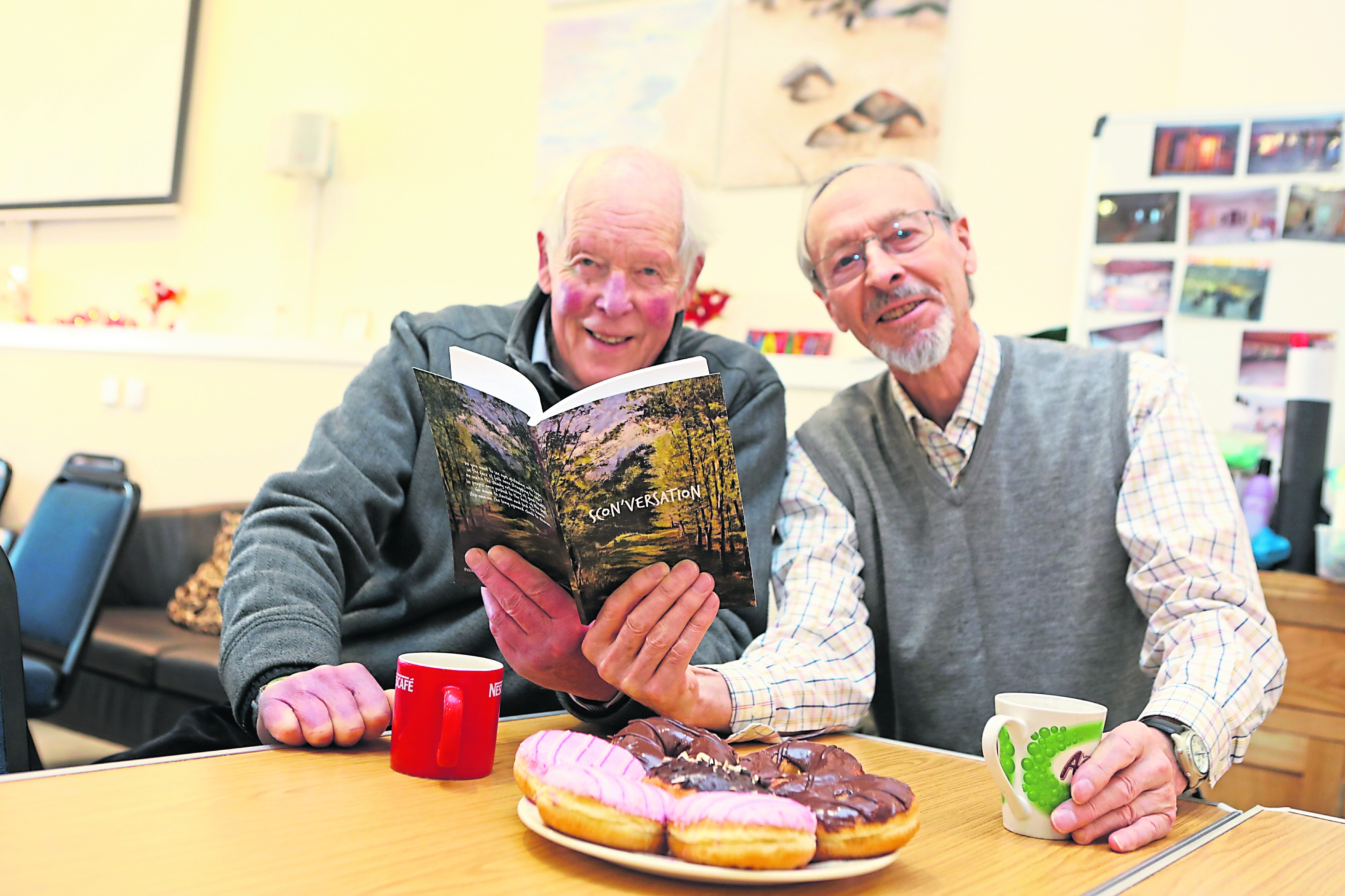 David Conran - Smith, left, and Robert Ramsay, with their poetry book "Scon'versation".