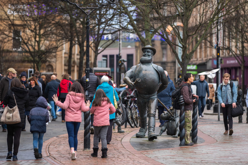Desperate Dan statue in Dundee city centre.