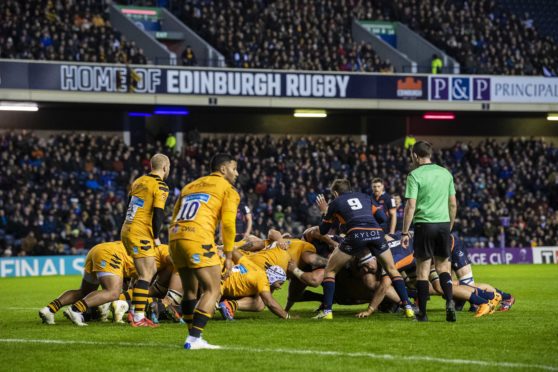 Edinburgh's scrum turns the screw on Wasps at Murrayfield.