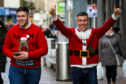 Kyle Bain, 20, and Jamie Paterson, 26, both Cardenden, got into the Christmas spirit for their shopping in Kirkcaldy High Street.