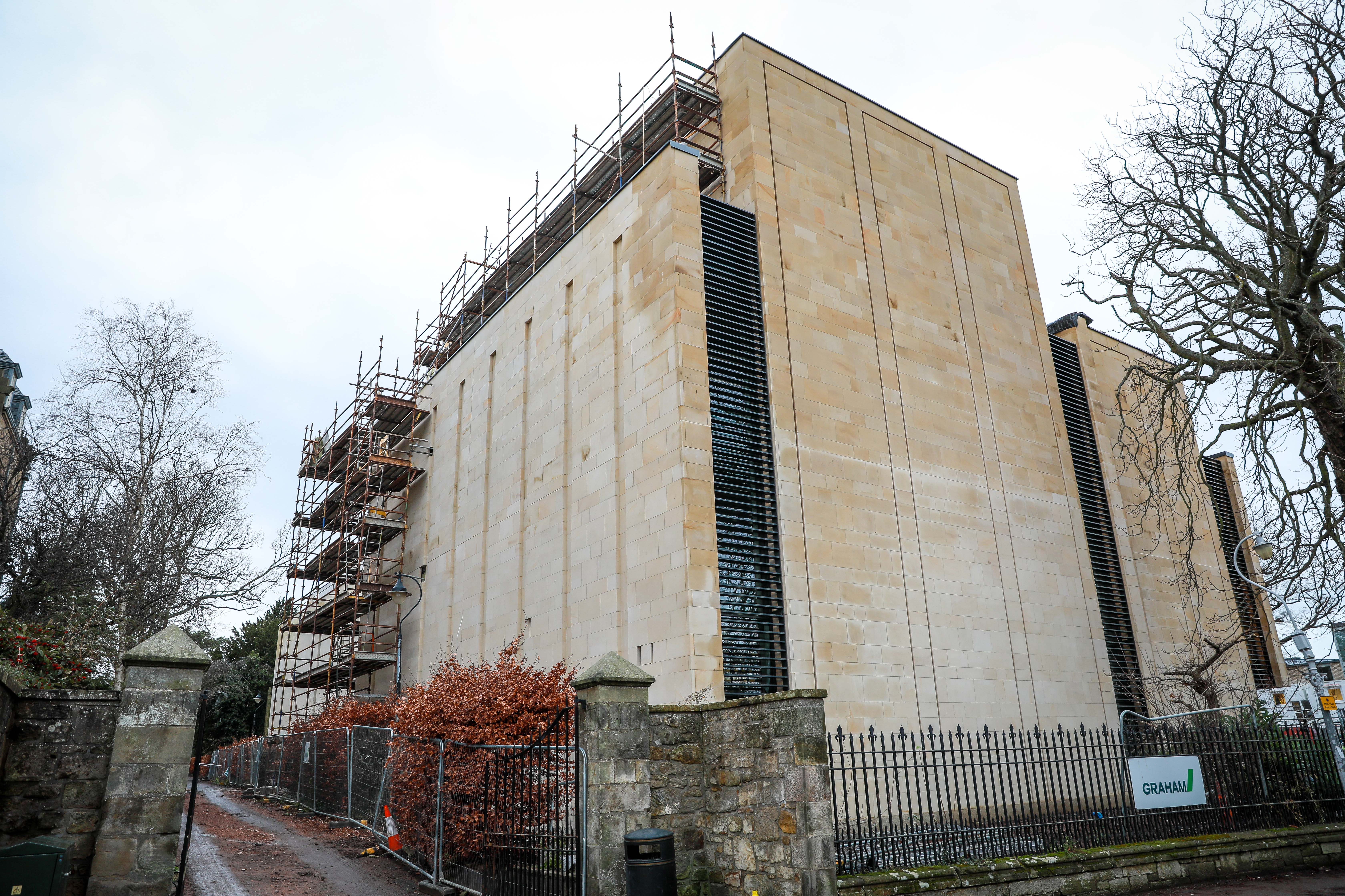 The man fell from a ladder in Queens Terrace, where a new music centre is being built for St Andrews University.