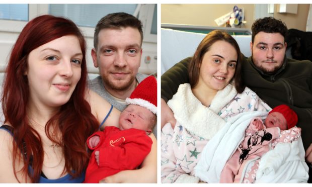 The first babies born at Ninewells Hospital on Christmas Day in 2019.
