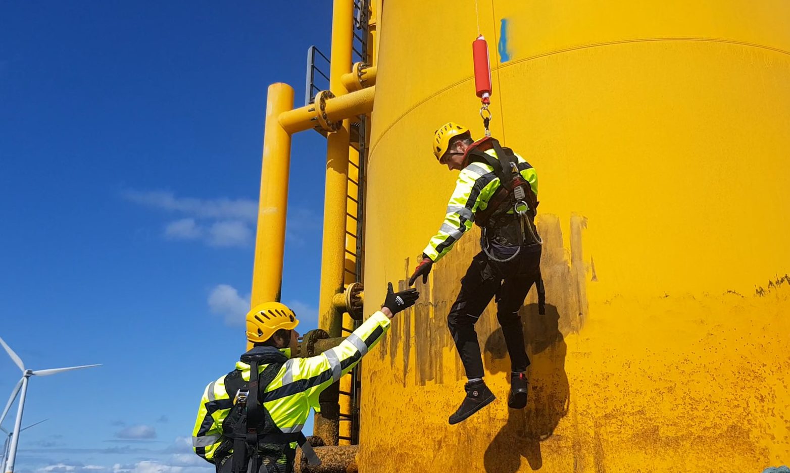 Personnel using the Get Up  Safe system.