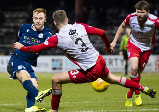 Dundee's Danny Johnson scores to make it 1-1.