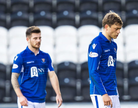 Murray Davidson, and Matty Kennedy trudge off the pitch at Paisley.