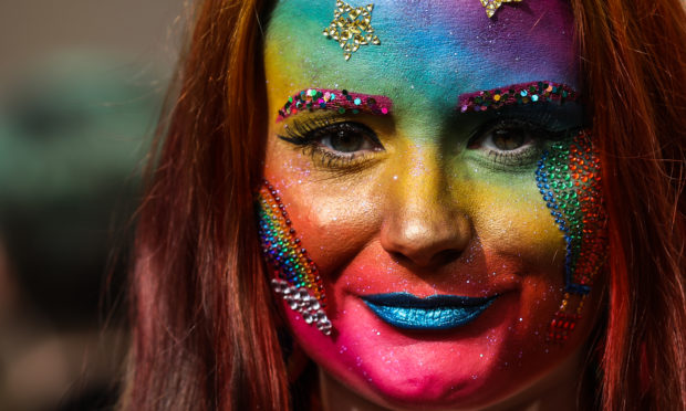 Dundee Pride march in 2019: Picture shows; Caitlin McKay, 25.