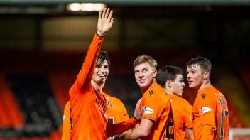 Ian Harkes waves to his family after his goal.