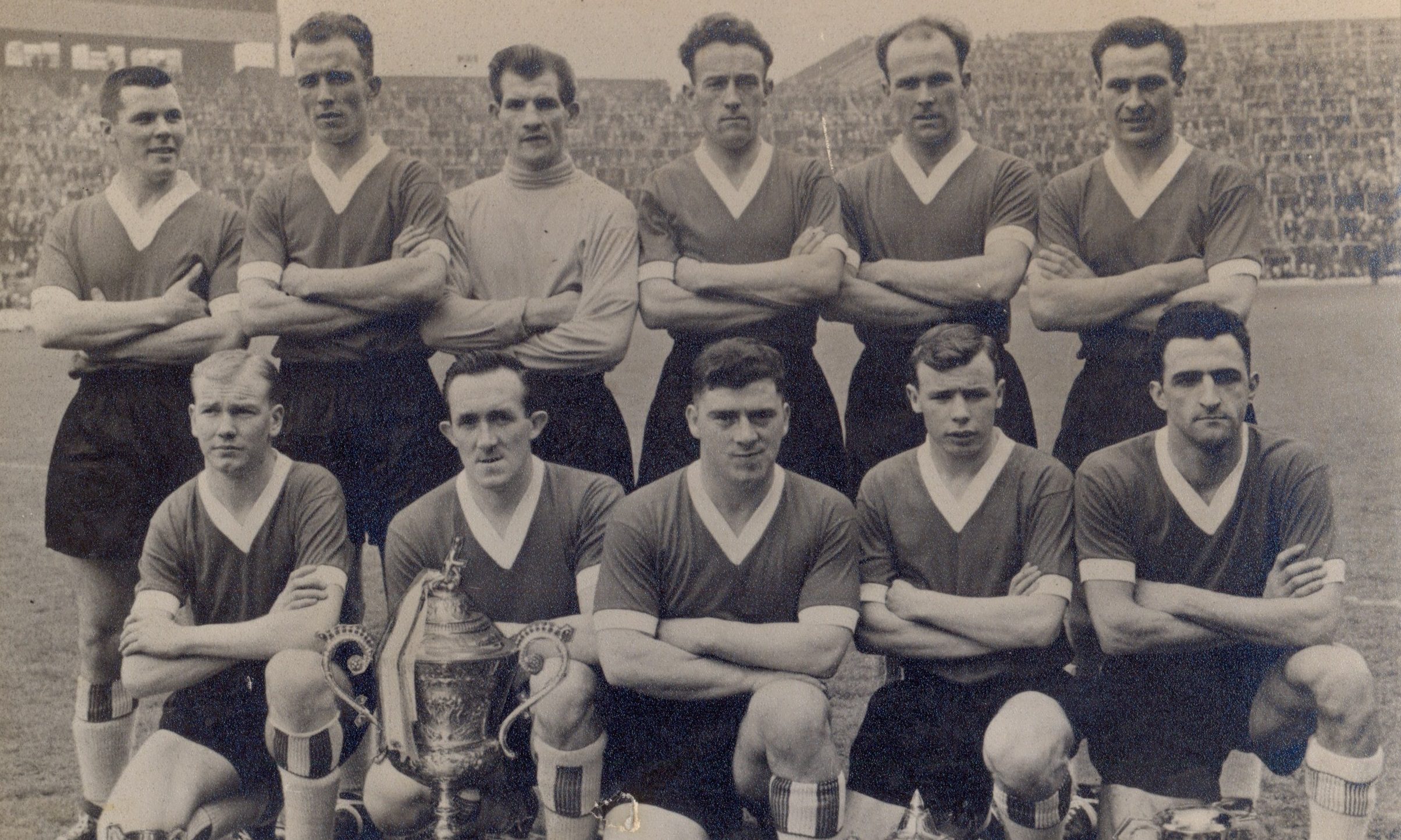 The famous St Andrews United 11 at Hampden after winning the 1960 Scottish Junior Cup.