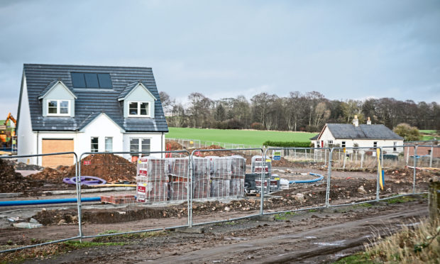General view of building work near the site at Linlathen.