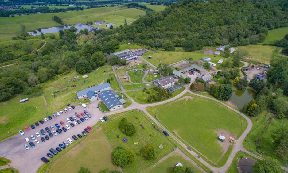 An aerial view of Auchingarrich Wildlife Park in Perthshire