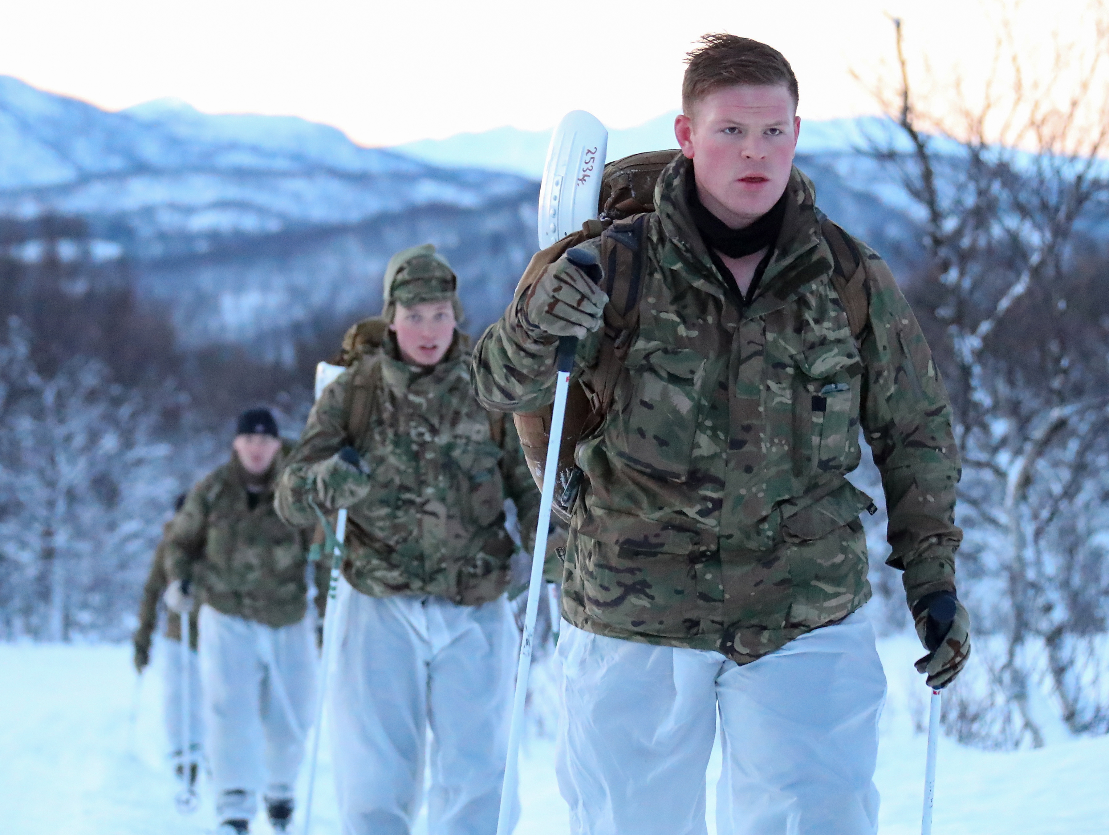 X-Ray and Command Coy begin the movement phase of winter warfare training.