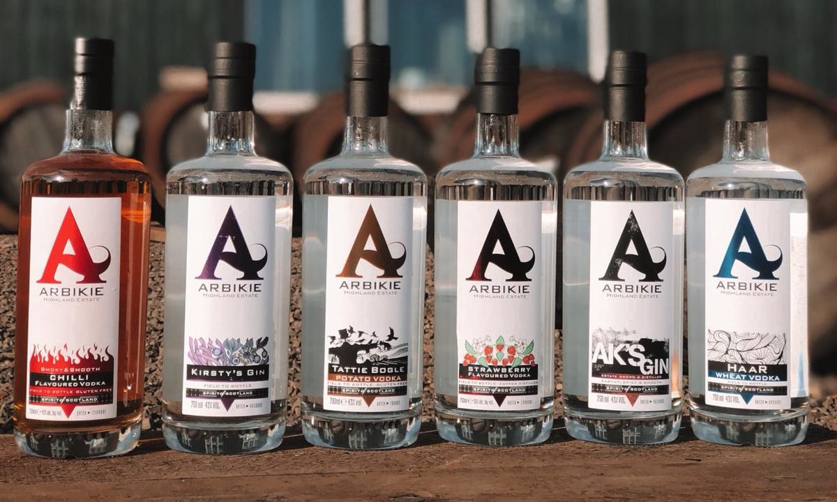 Some of Arbikie Distillery's products