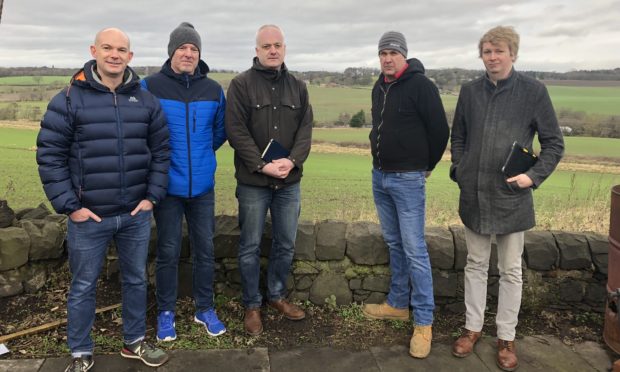 Mark Ruskell, centre, with Mr Wragg, Councillor Dave Coleman, Hillend Action Group member Keiran Boyle and Councillor David Barratt.