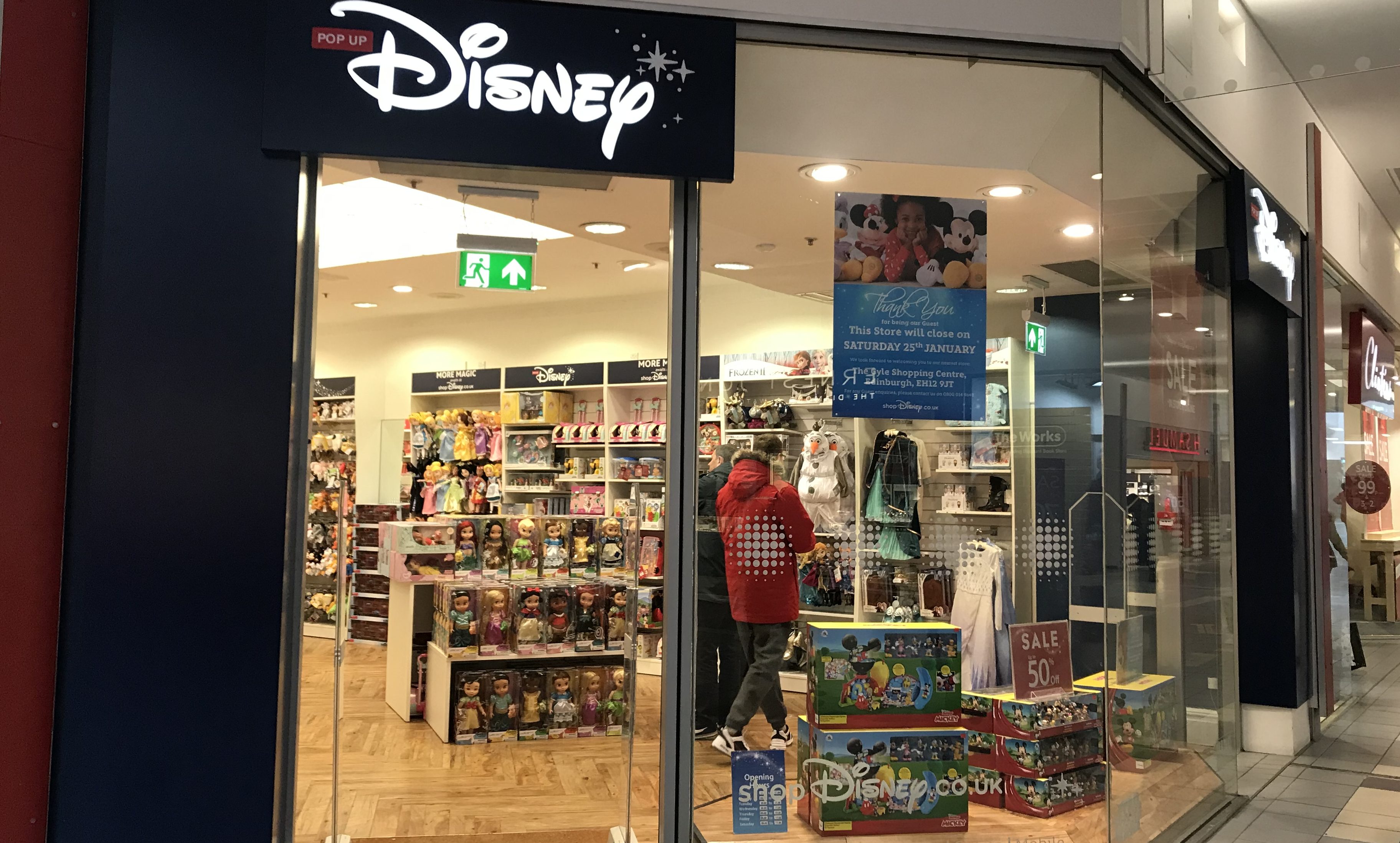 The Disney store in Perth which is closing its doors on January 25.