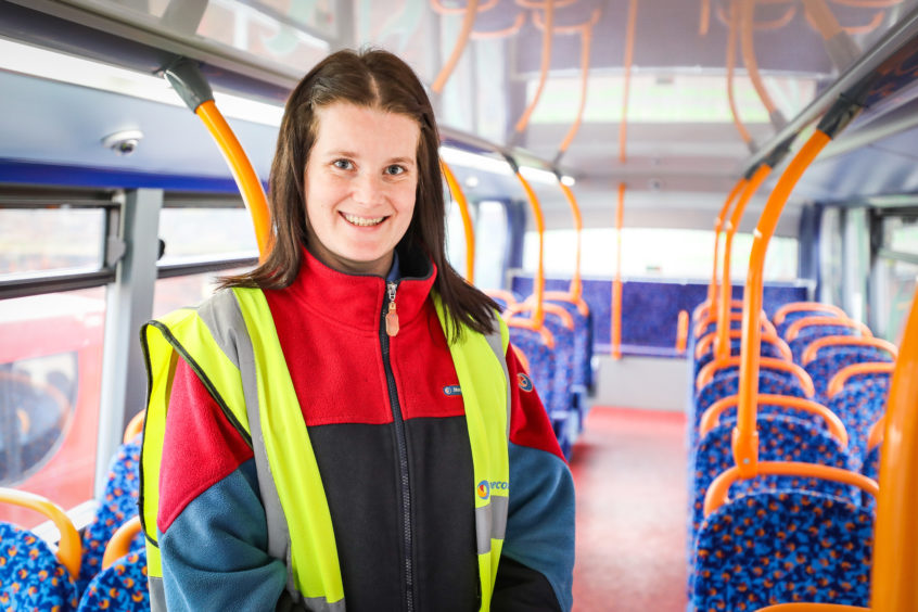 Number 73 bus conductor Mylissa Collins.