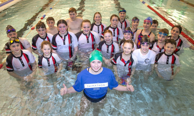 Katie with friends from Carnegie Swimming Club.