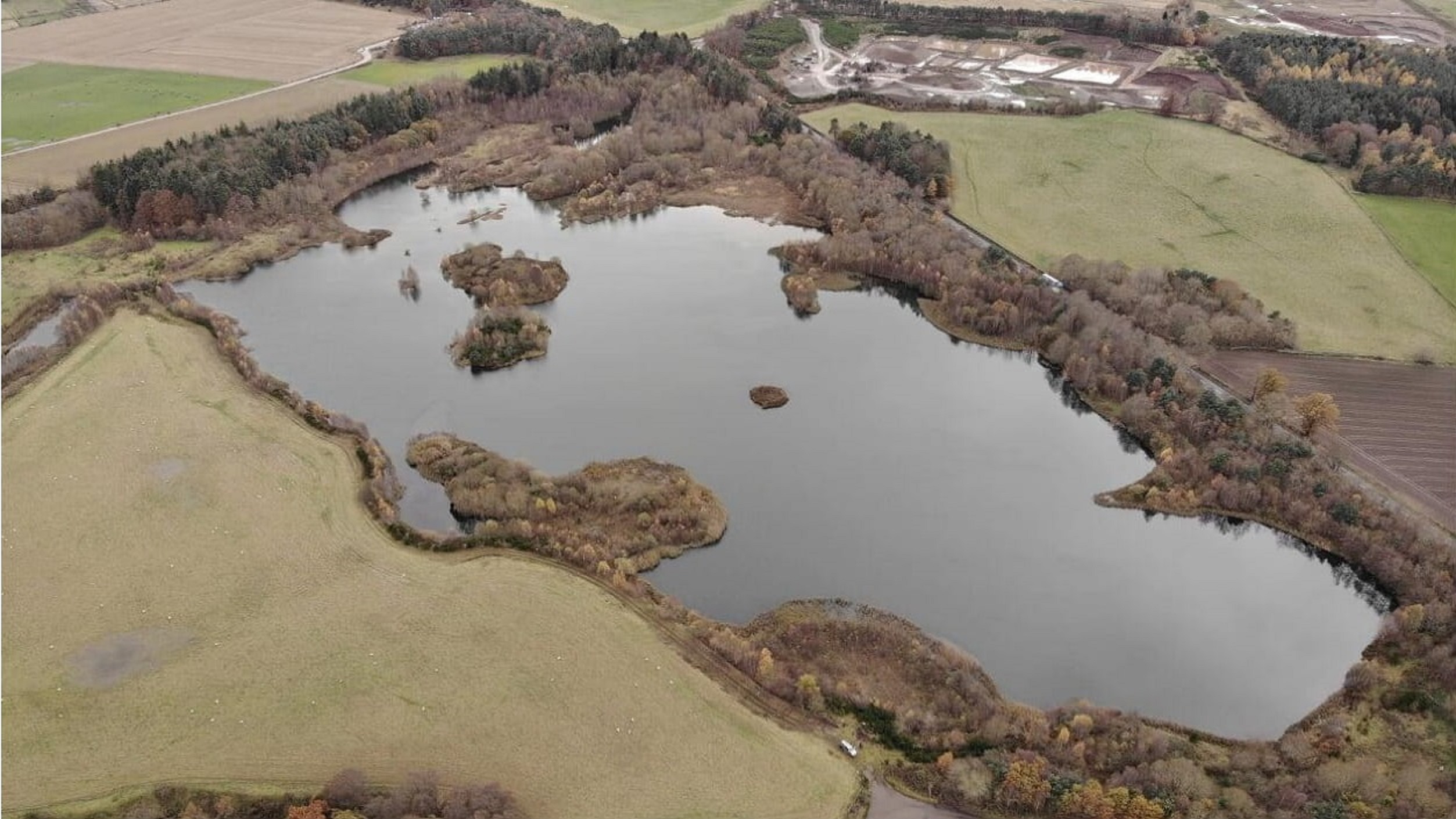 An aerial view of the site to the north of Ladybank.
