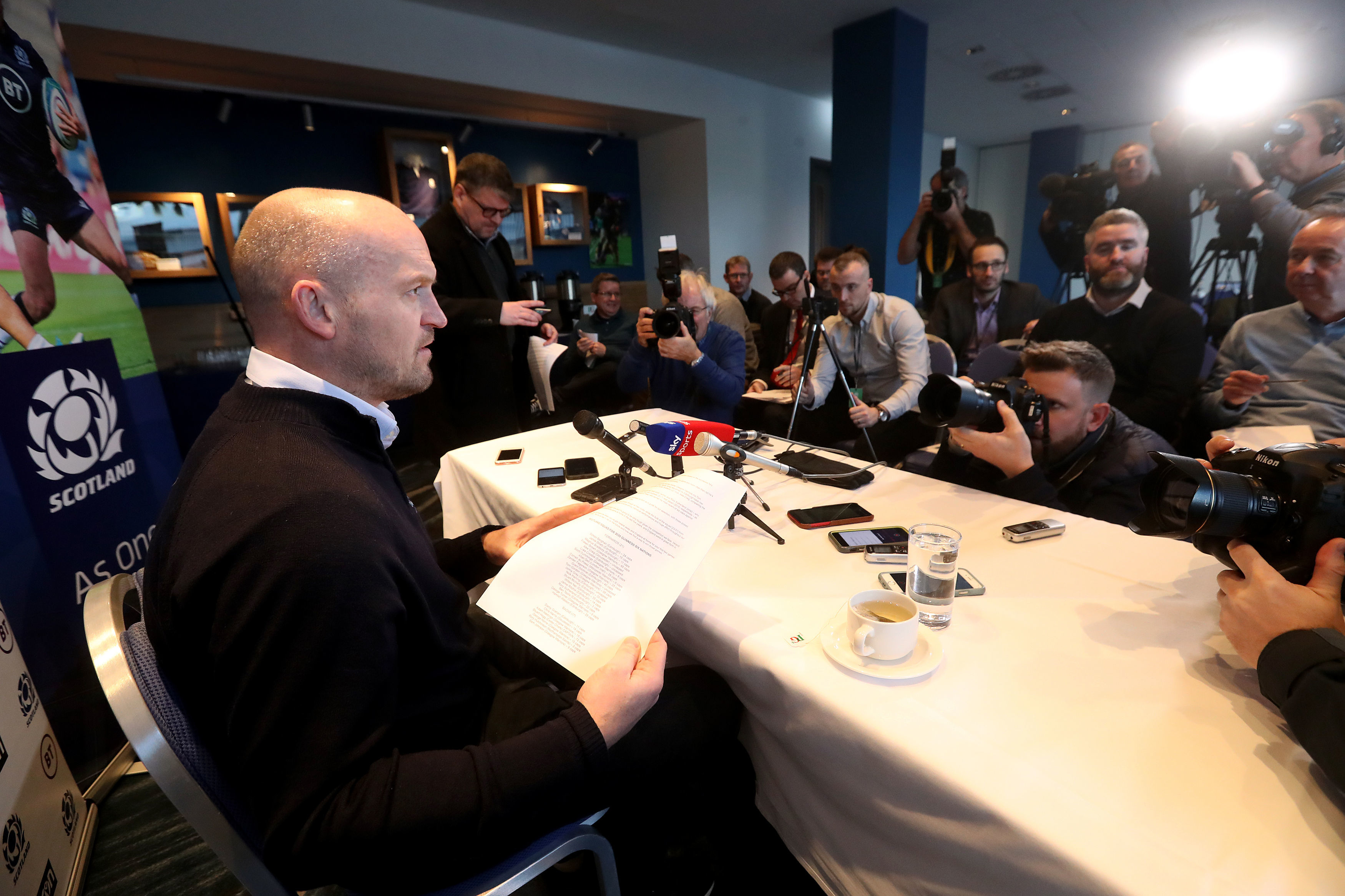 Scotland head coach Gregor Townsend faces the media announcing his 6 Nations squad.