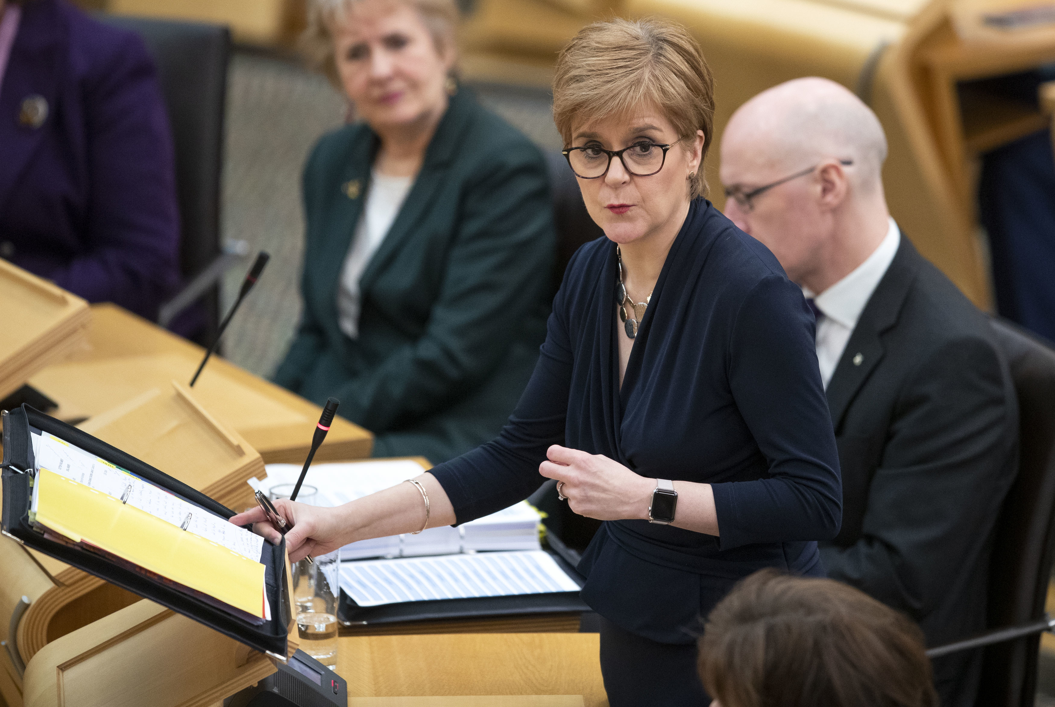 First Minister Nicola Sturgeon during First Minister's Questions at the Scottish Parliament in Edinburgh.