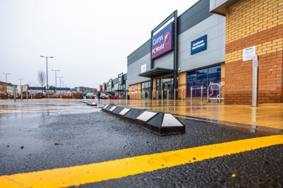 Raised ledges by the disabled bays at St Catherine's Retail Park.  Picture: Steve MacDougall.