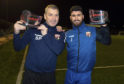 Stewart Petrie and Andrew Steeves with their recent manager and player of the month awards.