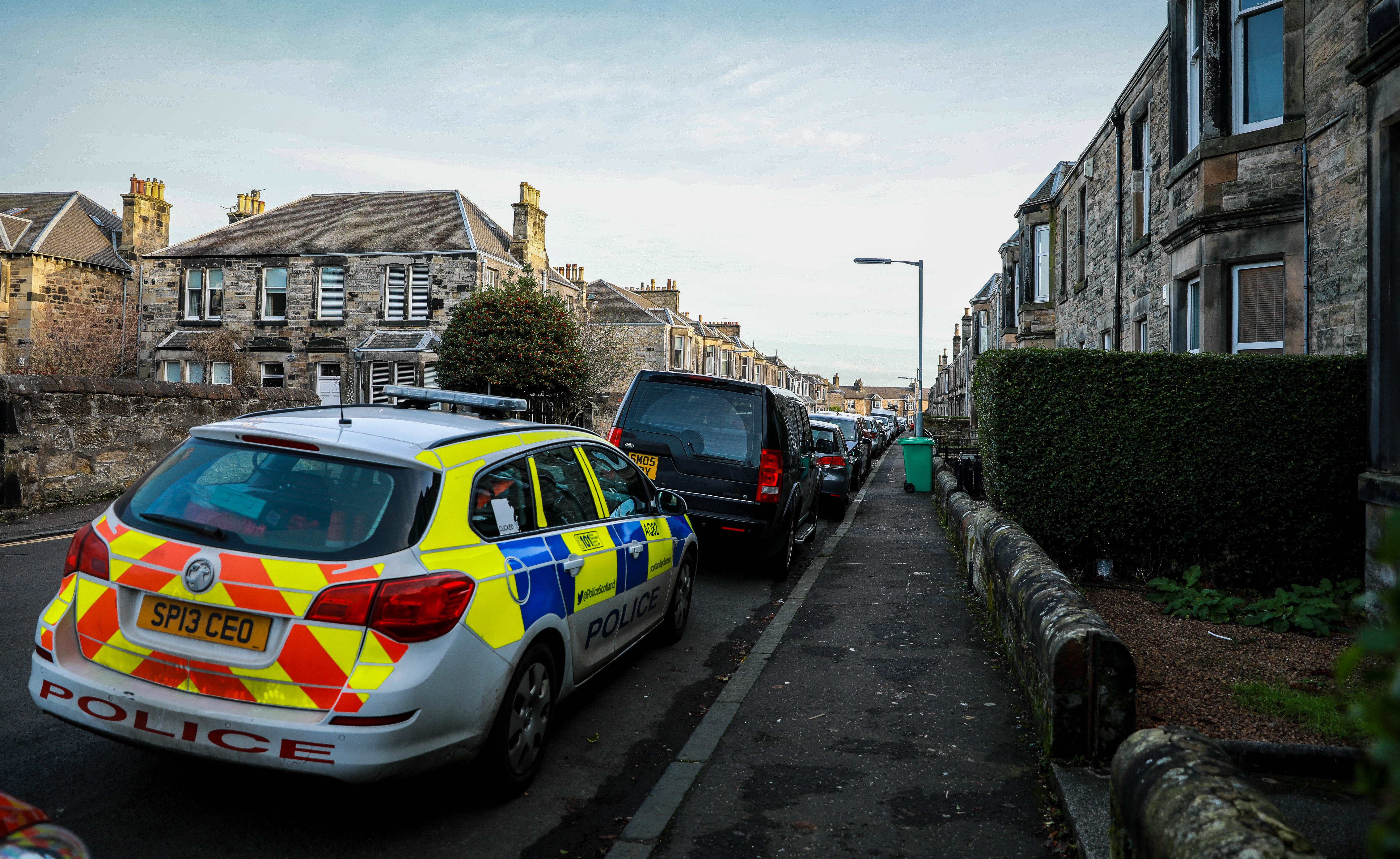 Police on David Street, Kirkcaldy, after the alleged incident.