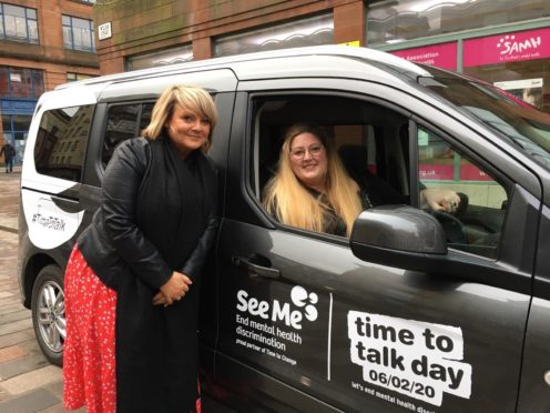 Suzanna (left) and Karen on the Time to Talk tour.