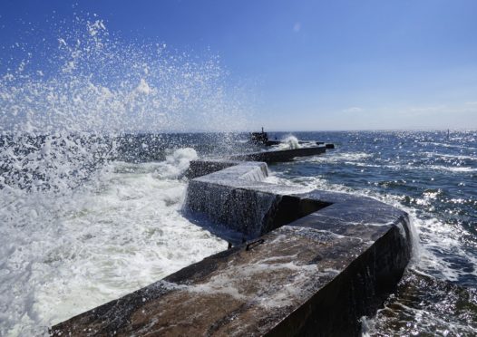 Waves over the Blocks at St Monans