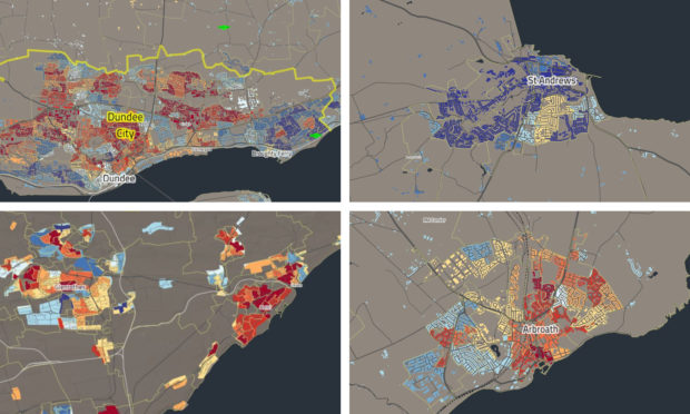 The SIMD maps revealed the most deprived parts of Tayside and Fife.