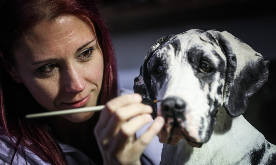 Artist Louise Jarvis, of Alyth, will journey south to Crufts in March after spending some 10 years honing her craft from her studio in her rural cottage. The 37-year-old is believed to be the only artist in Scotland who creates life-like sculptures of pet dogs to commission from the canine's owners.