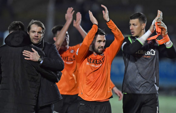 Dundee United celebrate another win.