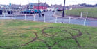 An area of grass near Broughty Castle was damaged by a suspected dirt biker.